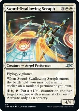 Sword-Swallowing Seraph (Galaxy Foil), Unfinity 316