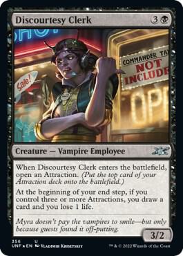 Discourtesy Clerk (Galaxy Foil), Unfinity 356