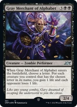 Gray Merchant of Alphabet (Galaxy Foil), Unfinity 361