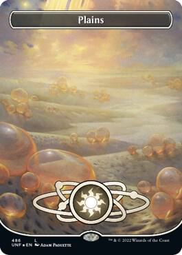 Plains (486) (Borderless) (Galaxy Foil), Unfinity 486