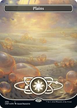 Plains (486) (Borderless) (Galaxy Foil), Unfinity 486