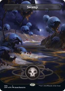 Swamp (488) (Borderless) (Galaxy Foil), Unfinity 488