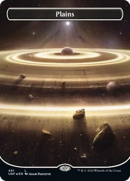 Plains (491) (Borderless) (Galaxy Foil), Unfinity 491