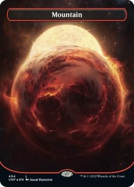 Mountain (494) (Borderless) (Galaxy Foil), Unfinity 494