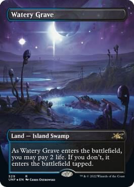 Watery Grave (Borderless) (Galaxy Foil), Unfinity 529