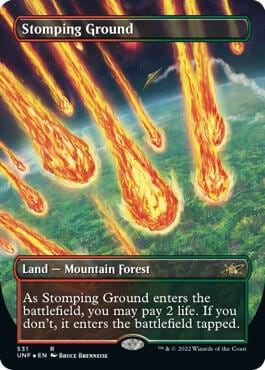 Stomping Ground (Borderless) (Galaxy Foil), Unfinity 531