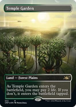Temple Garden (Borderless) (Galaxy Foil), Unfinity 532