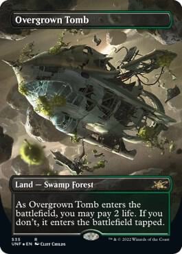 Overgrown Tomb (Borderless) (Galaxy Foil), Unfinity 535