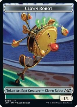 Clown Robot (002) // Treasure (012) Double-sided Token, Unfinity #449805
