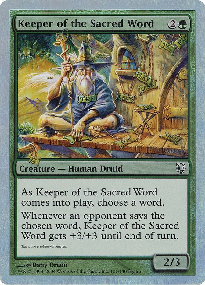 Keeper of the Sacred Word, Unhinged 101
