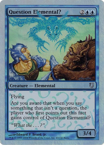 Question Elemental? (Alternate Foil), Unhinged 43