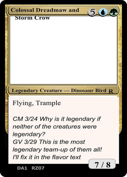 Colossal Dreadmaw and Storm Crow, Un-Known Event Playtest Cards #496889