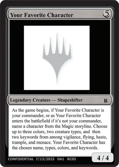 Your Favorite Character, Un-Known Event Playtest Cards #532611
