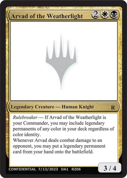 Arvad of the Weatherlight, Un-Known Event Playtest Cards #532612