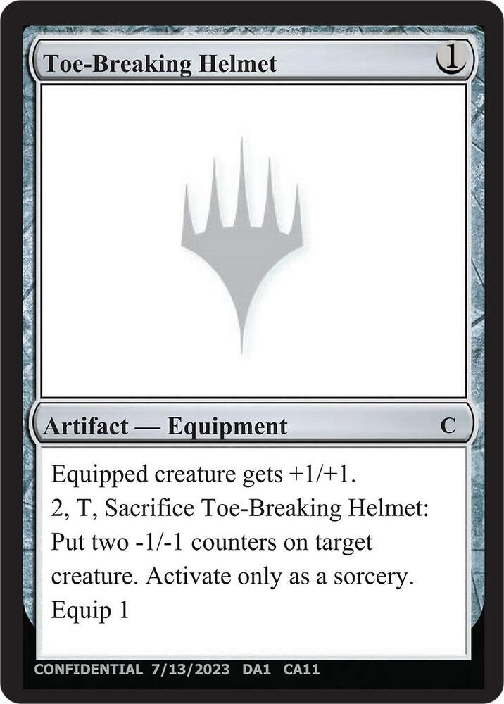 Toe-Breaking Helmet, Un-Known Event Playtest Cards #532616