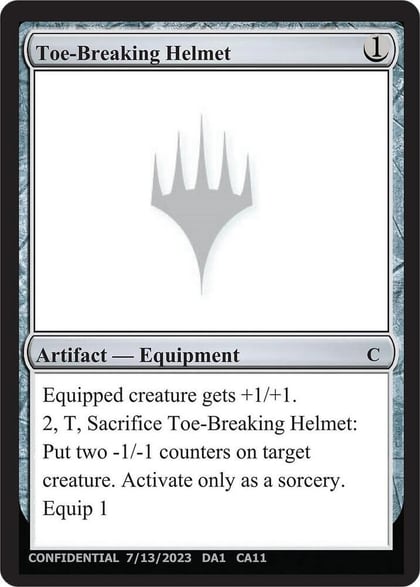 Toe-Breaking Helmet, Un-Known Event Playtest Cards #532616
