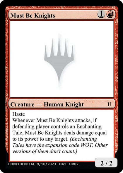 Must Be Knights, Un-Known Event Playtest Cards #532621