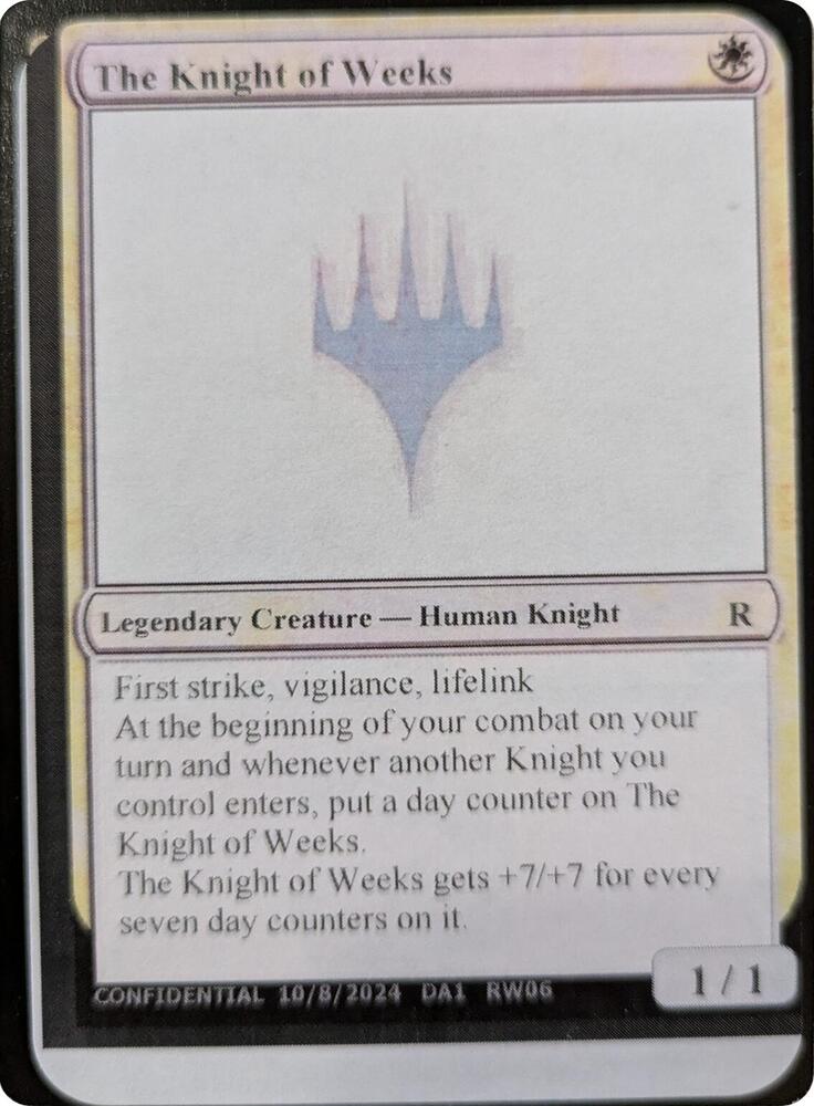 The Knight of Weeks, Un-Known Event Playtest Cards #593496
