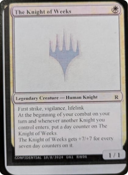 The Knight of Weeks, Un-Known Event Playtest Cards #593496