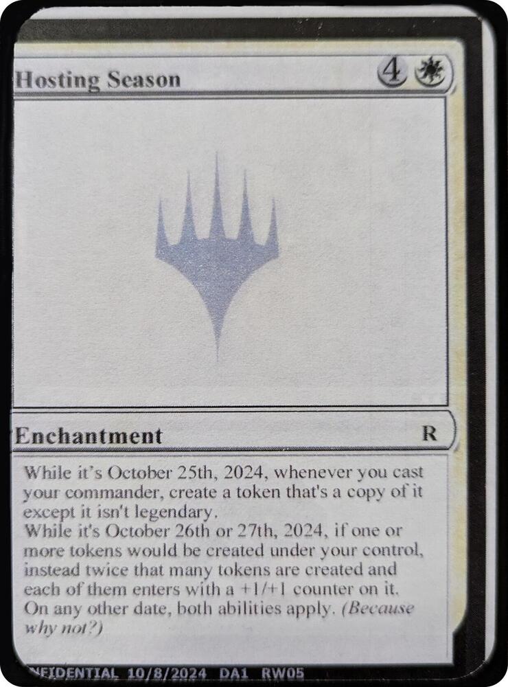 Hosting Season, Un-Known Event Playtest Cards #593566