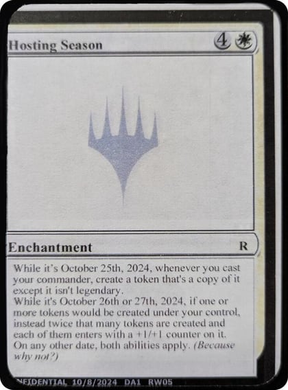 Hosting Season, Un-Known Event Playtest Cards #593566