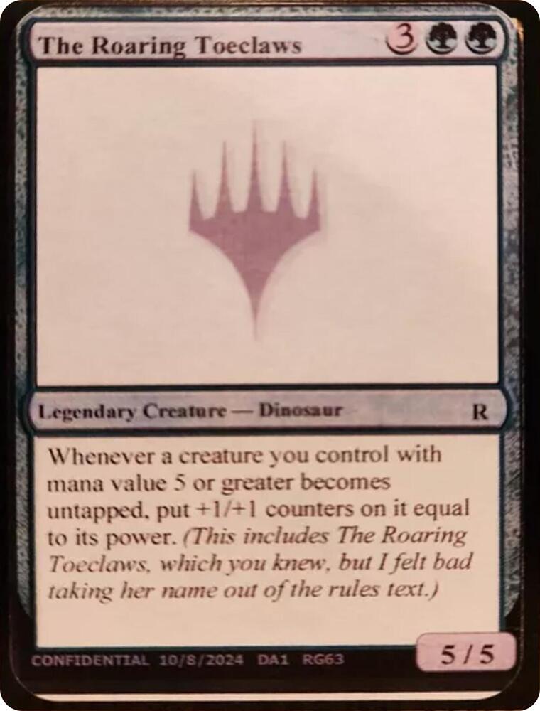 The Roaring Toeclaws, Un-Known Event Playtest Cards #593788