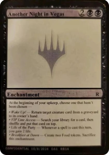 Another Night in Vegas, Un-Known Event Playtest Cards #593796