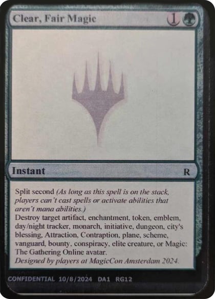 Clear, Fair Magic, Un-Known Event Playtest Cards #596118