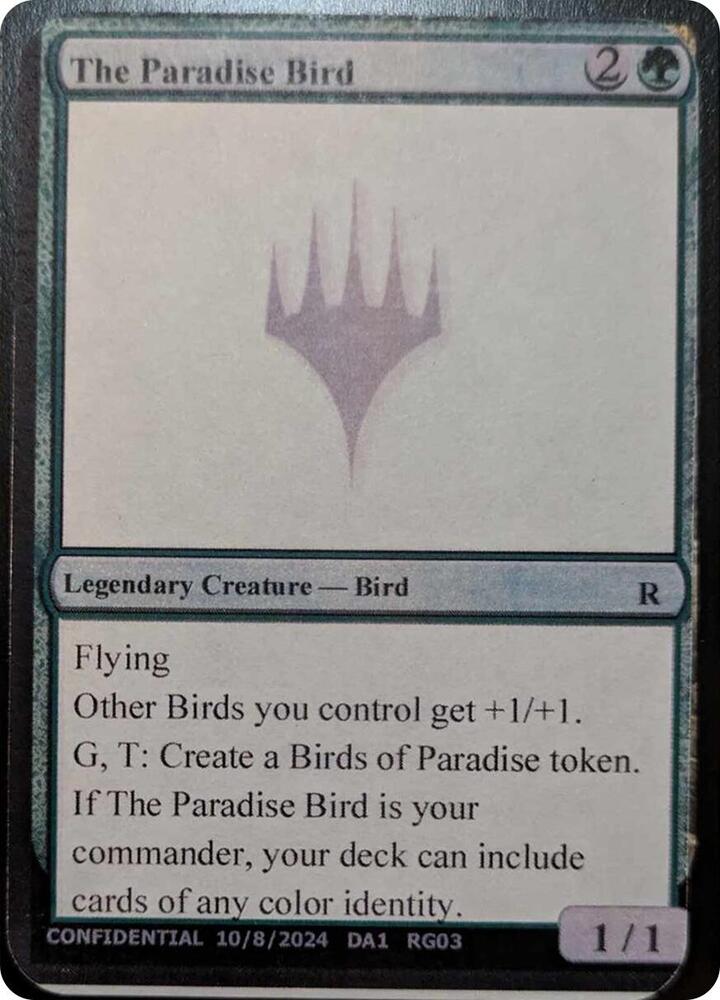The Paradise Bird, Un-Known Event Playtest Cards #596163