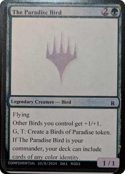 The Paradise Bird, Un-Known Event Playtest Cards #596163