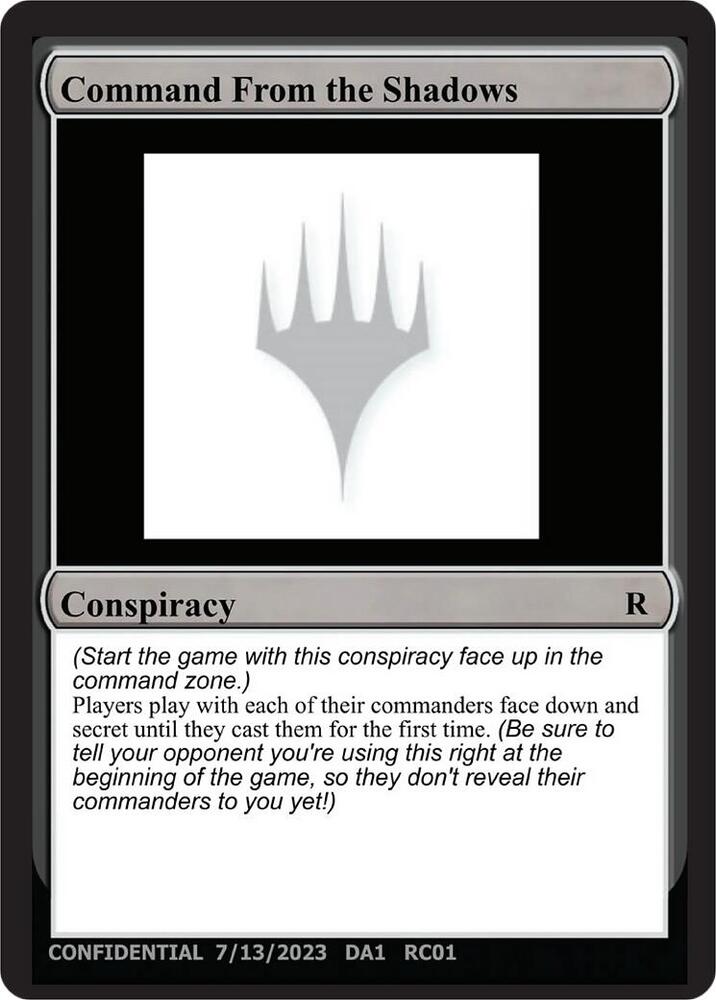 Command From the Shadows, Un-Known Event Playtest Cards #599966
