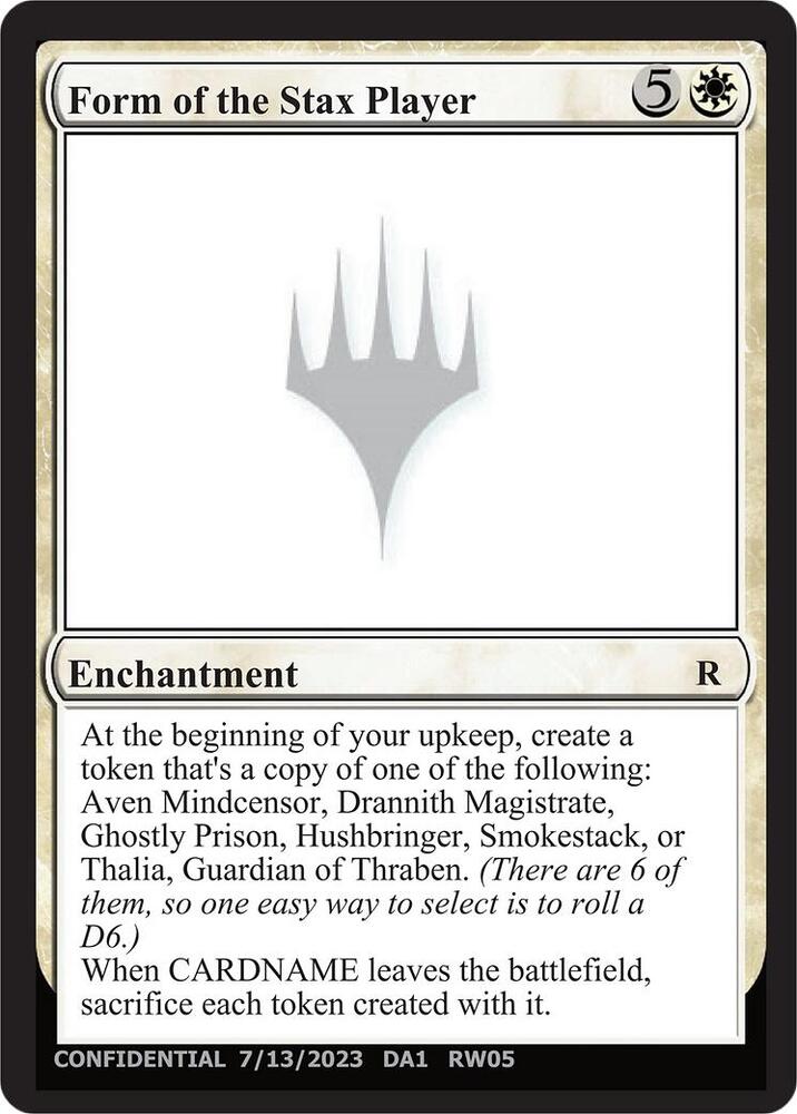 Form of the Stax Player, Un-Known Event Playtest Cards #599967