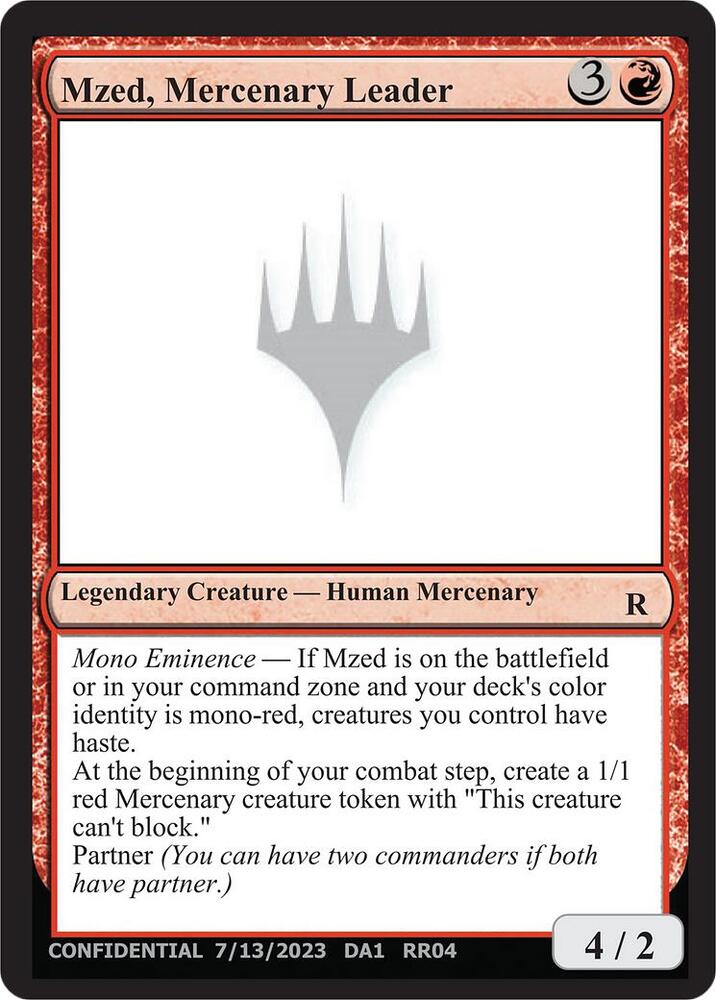 Mzed, Mercenary Leader, Un-Known Event Playtest Cards #599972