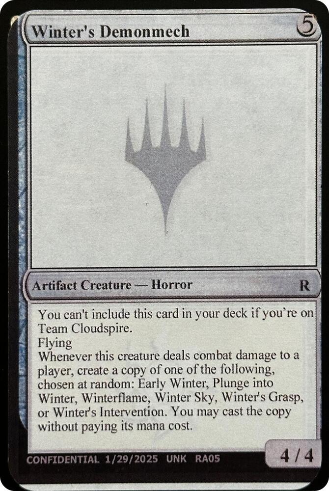 Winter's Demonmech, Un-Known Event Playtest Cards #631717