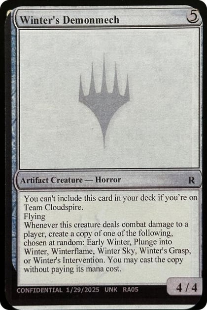 Winter's Demonmech, Un-Known Event Playtest Cards #631717