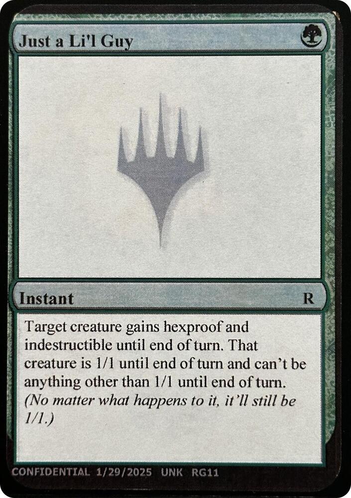 Just a Li'l Guy, Un-Known Event Playtest Cards #631725