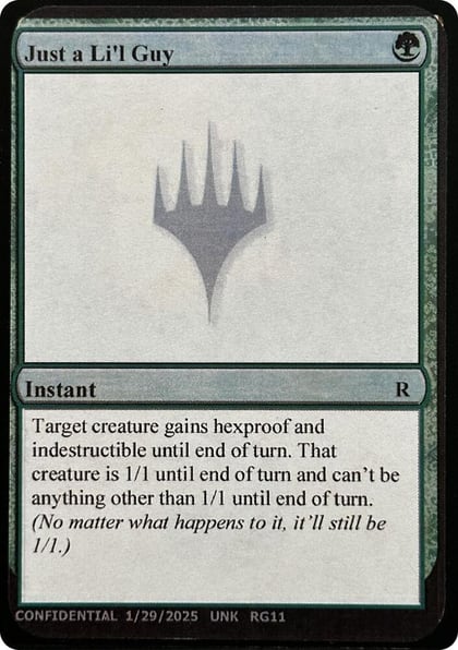 Just a Li'l Guy, Un-Known Event Playtest Cards #631725