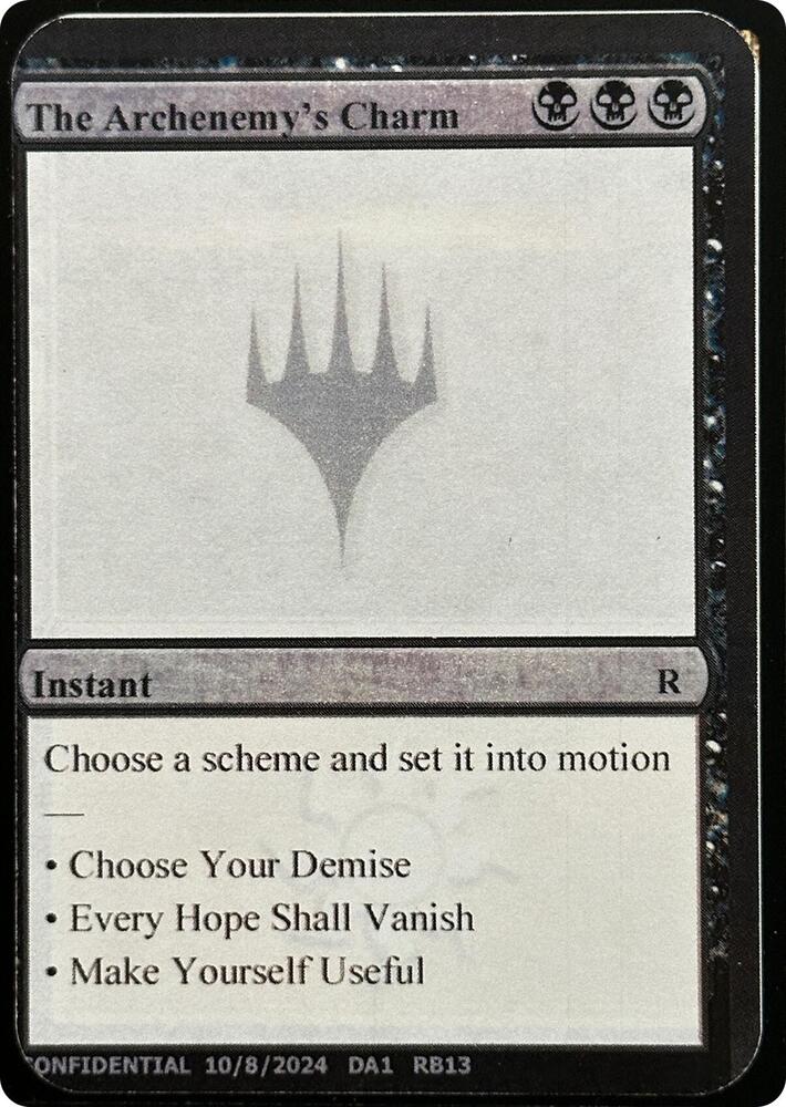 The Archenemy's Charm, Un-Known Event Playtest Cards #631730