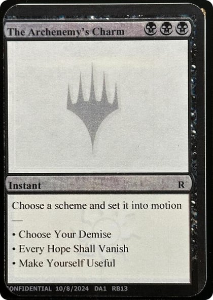 The Archenemy's Charm, Un-Known Event Playtest Cards #631730