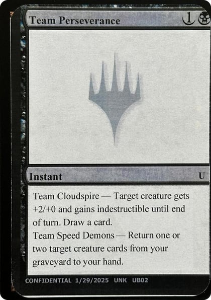 Team Perseverance, Un-Known Event Playtest Cards #631732