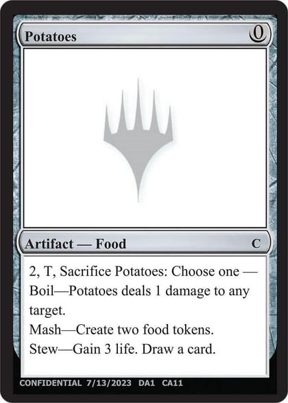 Potatoes, Un-Known Event Playtest Cards #632805