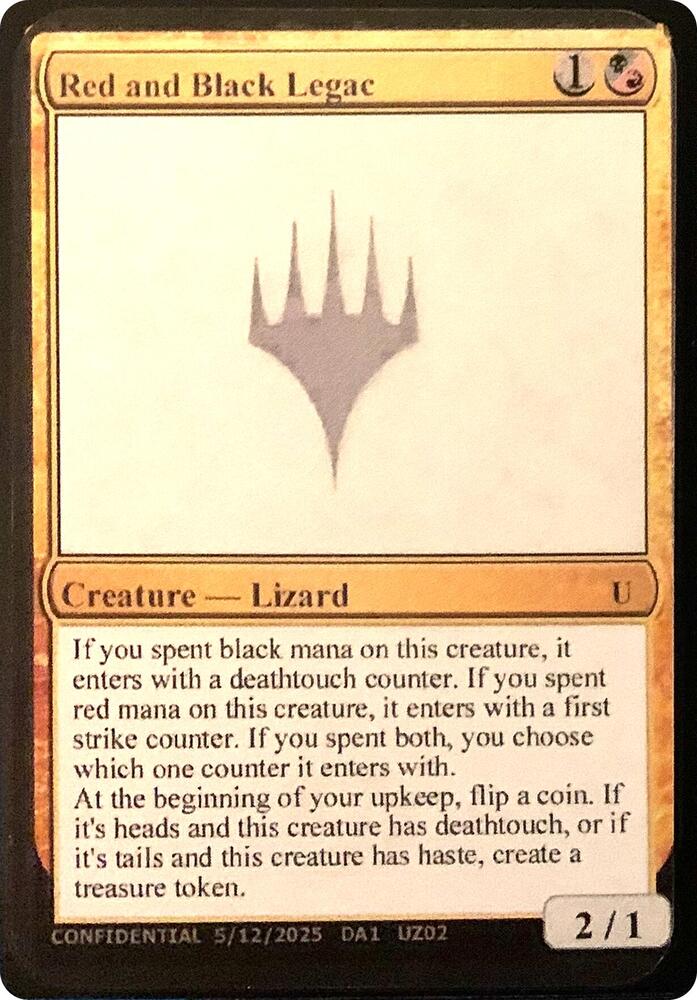 Red and Black Legac, Un-Known Event Playtest Cards #639868
