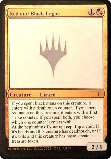 Red and Black Legac, Un-Known Event Playtest Cards #639868