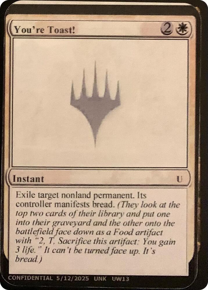 You're Toast!, Un-Known Event Playtest Cards #639870