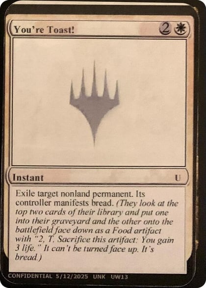 You're Toast!, Un-Known Event Playtest Cards #639870