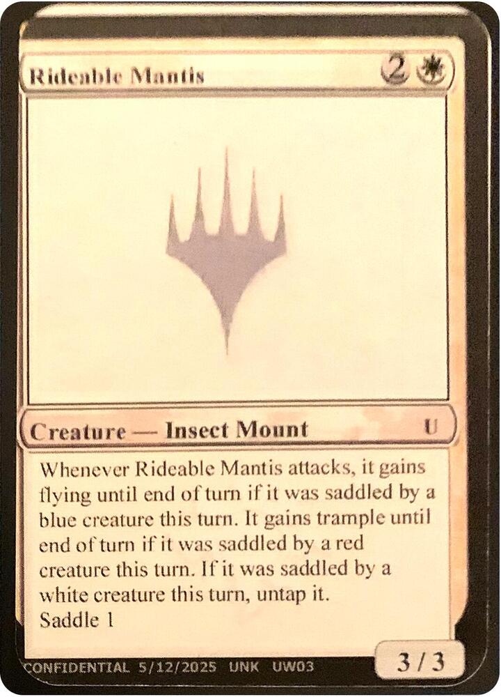 Rideable Mantis, Un-Known Event Playtest Cards #639872