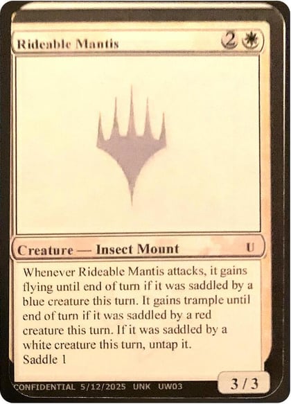 Rideable Mantis, Un-Known Event Playtest Cards #639872