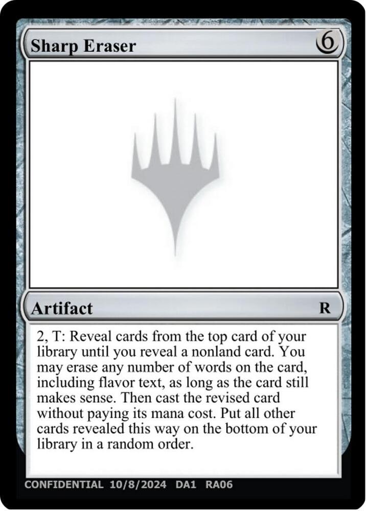 Sharp Eraser, Un-Known Event Playtest Cards #641694
