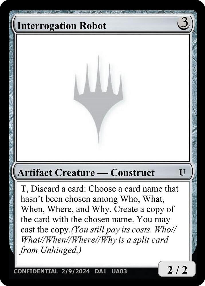Interrogation Robot, Un-Known Event Playtest Cards #641697