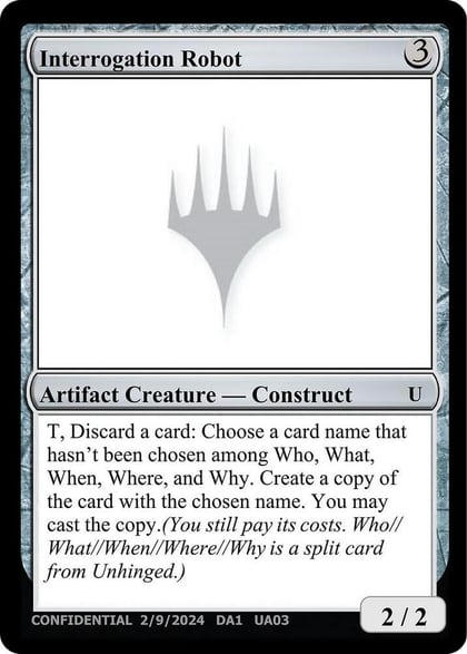 Interrogation Robot, Un-Known Event Playtest Cards #641697